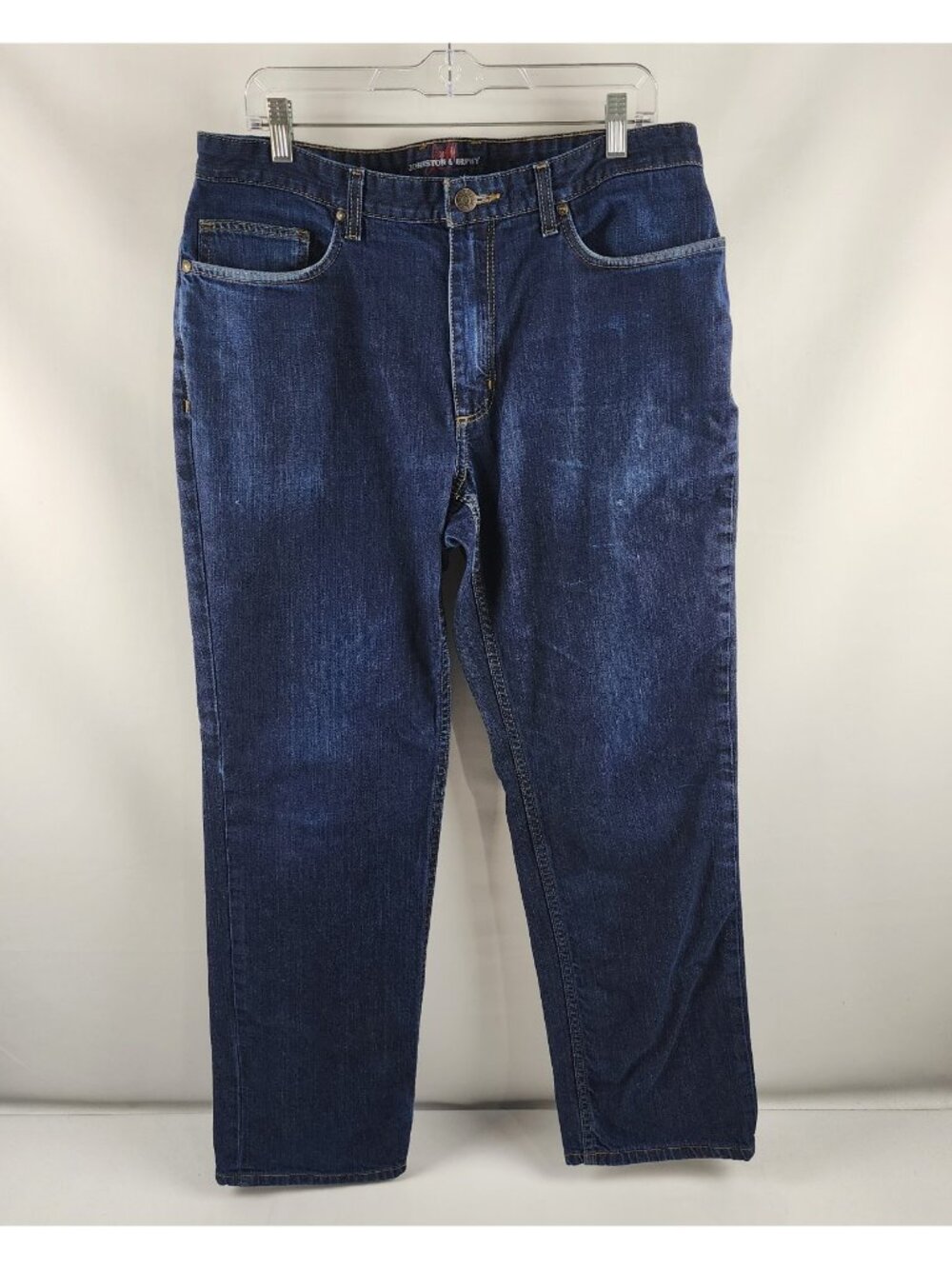 Johnston & Murphy Jeans 36x30 Mens Blue Regular Fit Dark Wash Denim